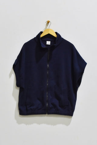 Elastic Sleeve Boxy Zip Jacket