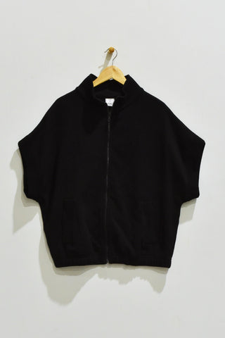 Elastic Sleeve Boxy Zip Jacket