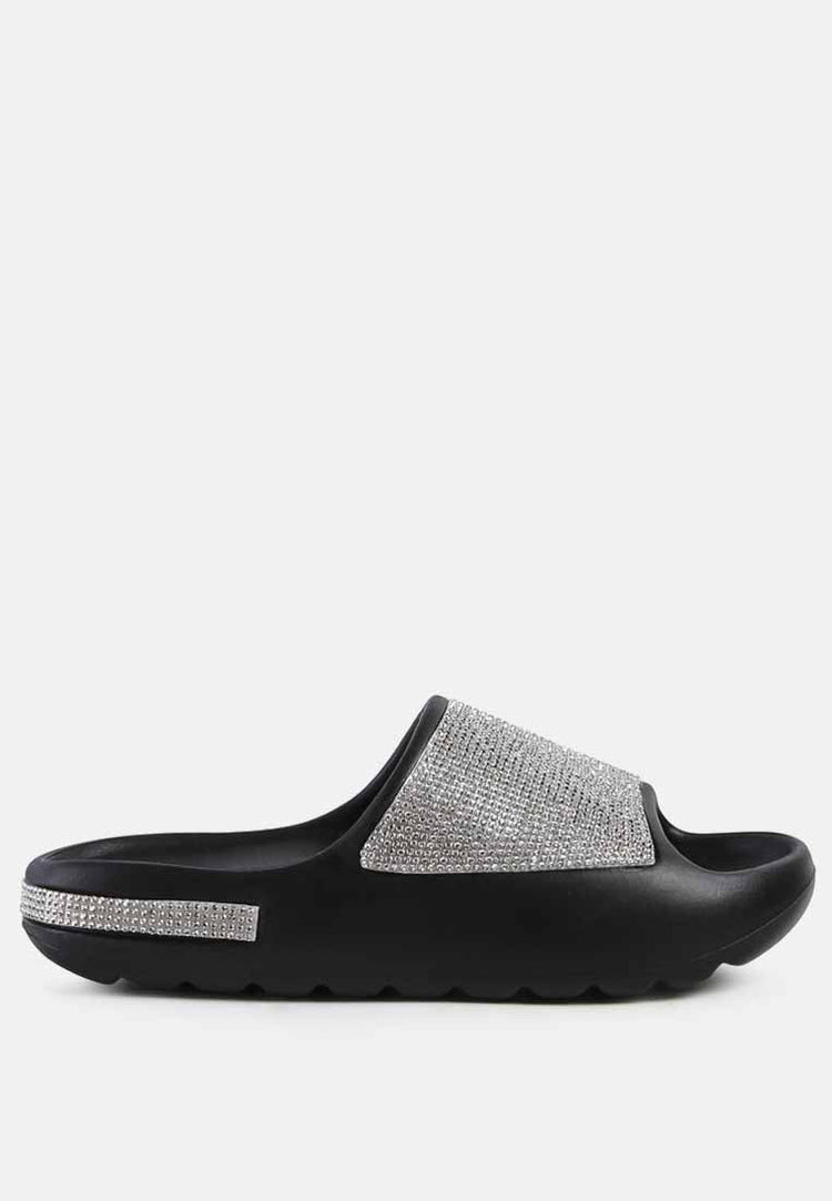 Dumba Diamante Pool Sliders - Glamourous Grace