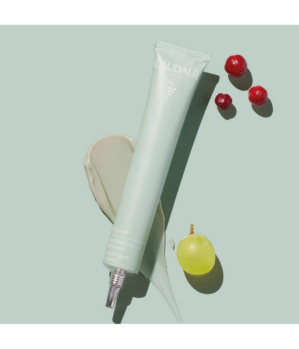 Caudalie Vinopure Stop Boutons Acne Treatment Cream - Natural Skincare with Salisylic Acid & Niasinamid - 0.51 fl oz - Glamourous Grace