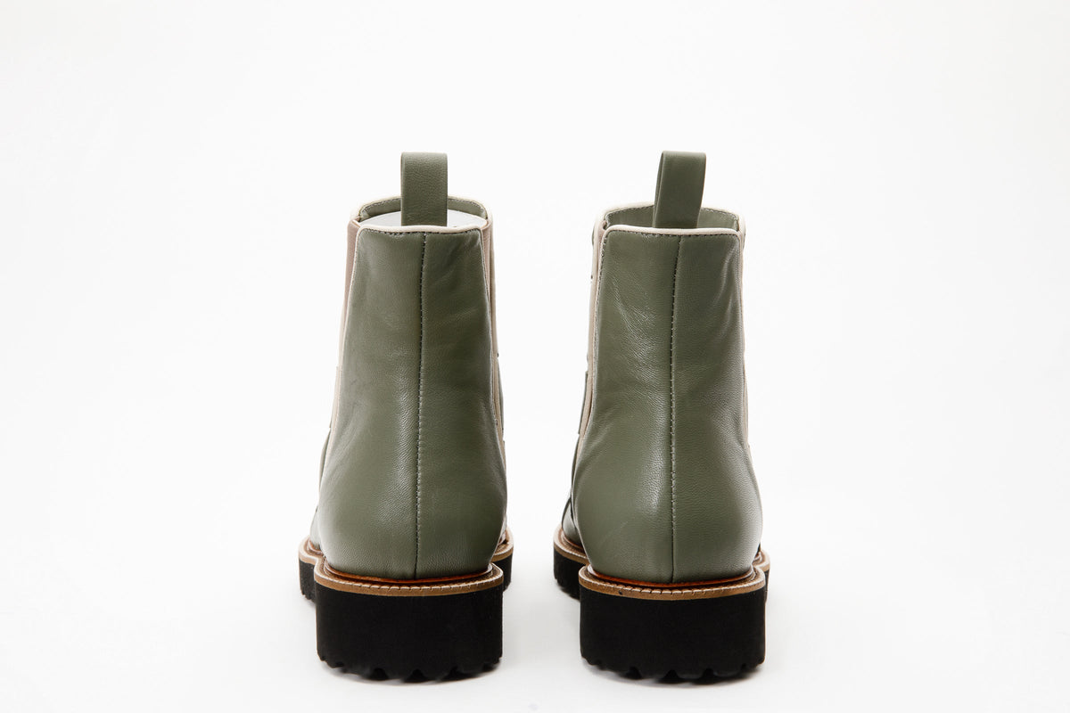 The Luisina Green Handwoven Leather Ankle Boot Final Sale!
