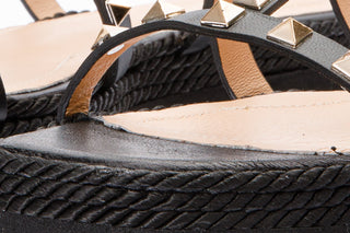 The Seul Black Leather Multi Strap Flat Women Sandal Final Sale! - Glamourous Grace