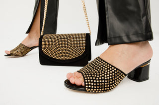 The Ailano Gold Glitter Leather Women Sandal - Glamourous Grace