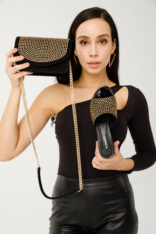 The Ailano Gold Glitter Leather Women Sandal - Glamourous Grace