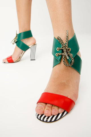 The Bloke Ankle Strap Multicolor Leather Women Sandal - Glamourous Grace