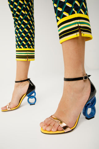 The Helix Heel Rose Gold Leather Women Sandal - Glamourous Grace
