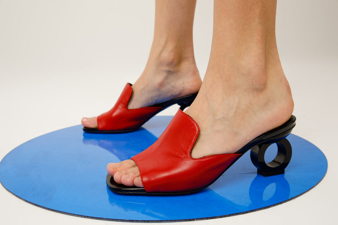 The Tory Red Leather Women Sandal - Glamourous Grace