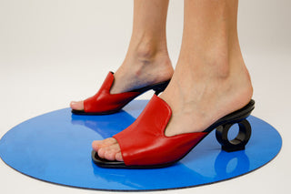 The Tory Red Leather Women Sandal - Glamourous Grace