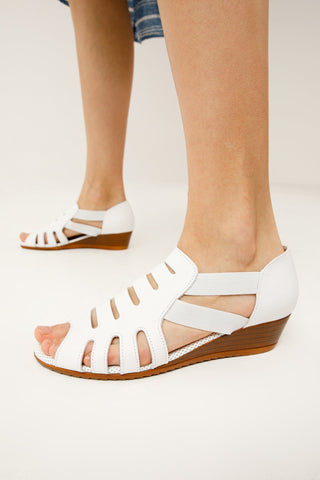 The Atina White Leather Sandal Final Sale! - Glamourous Grace