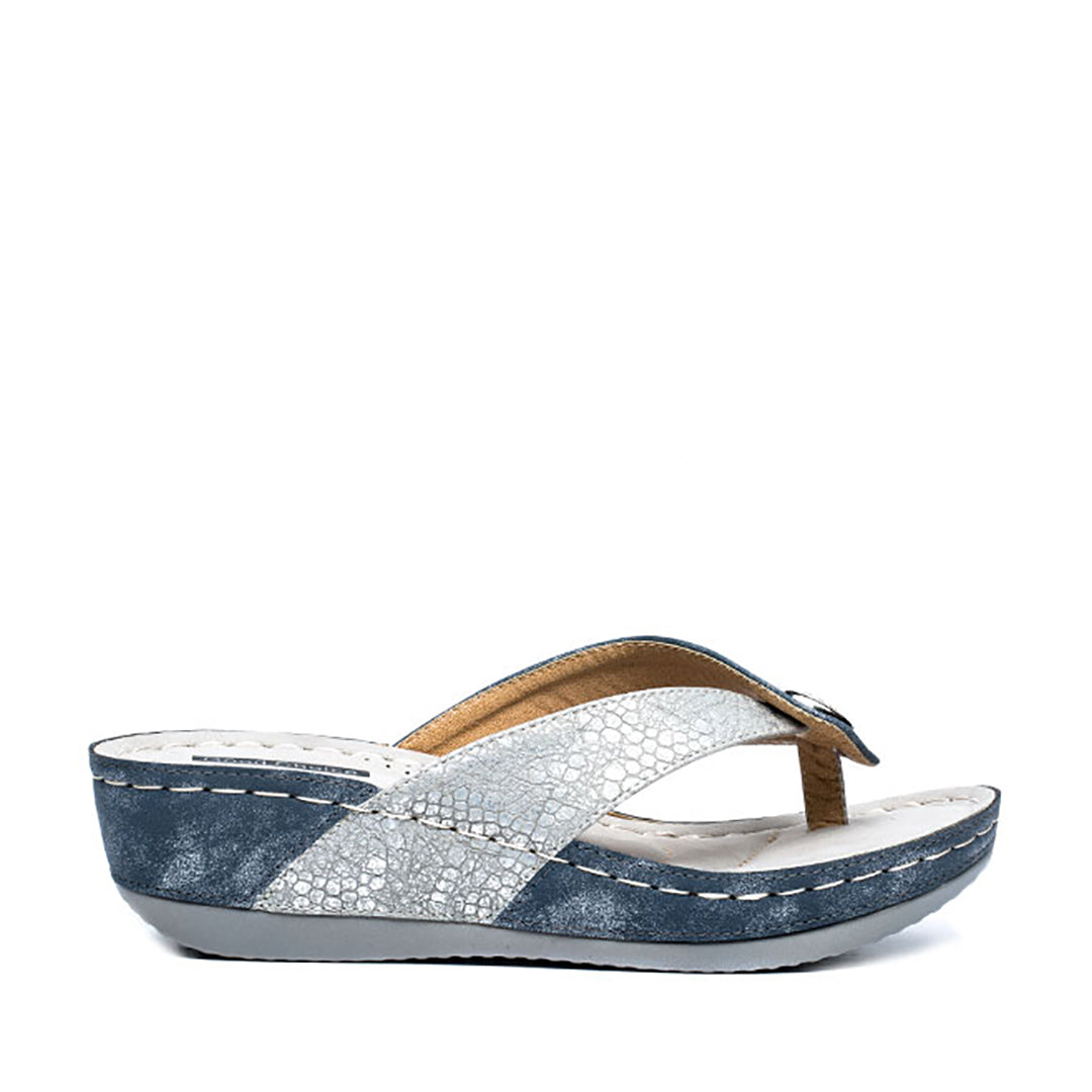 Women's Dafni Blue Wedge Sandals - Glamourous Grace