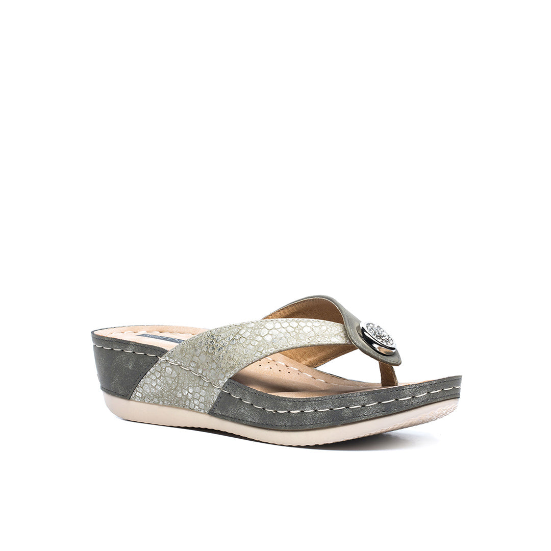 Women's Dafni Khaki Wedge Sandals - Glamourous Grace