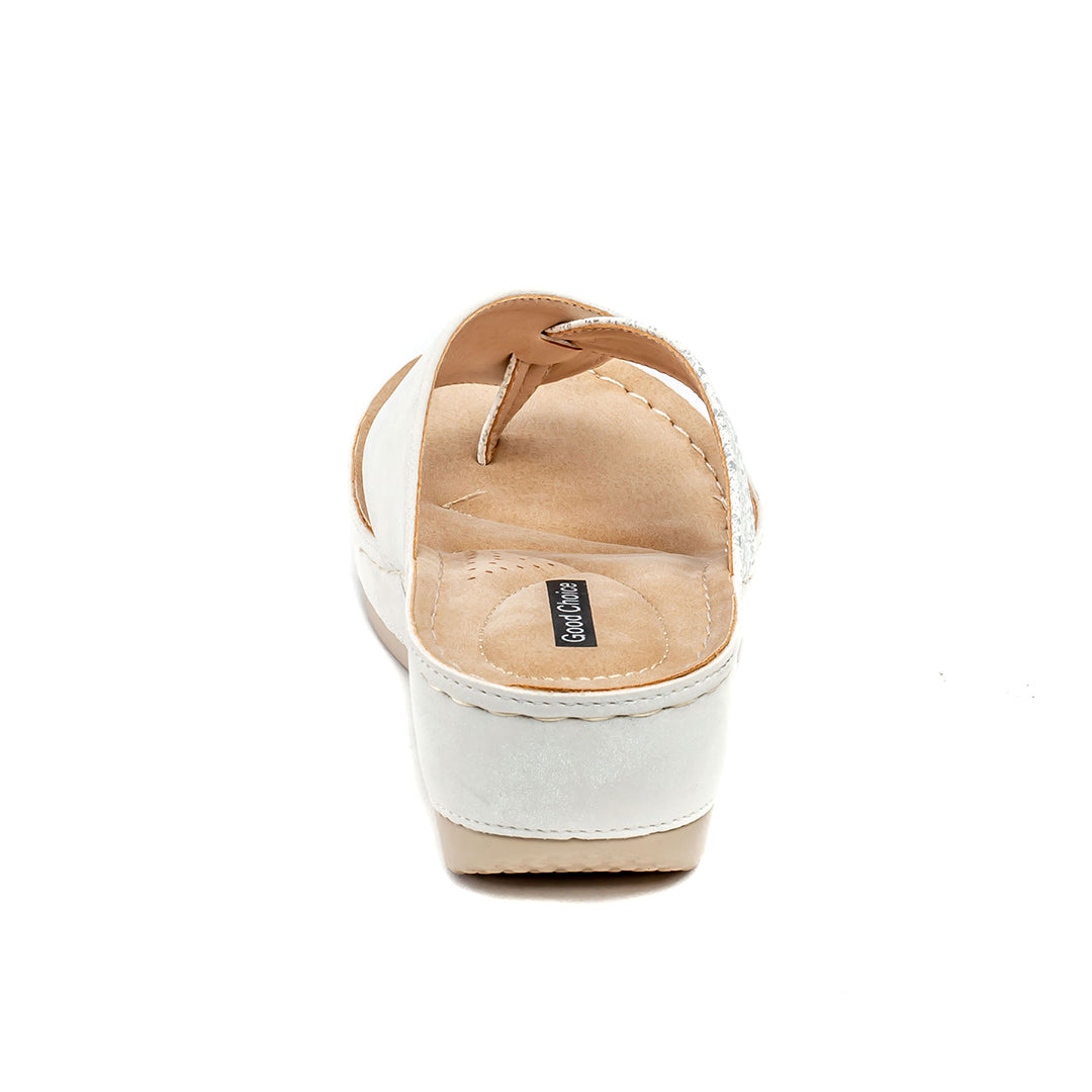 Women's Dafni White Wedge Sandals - Glamourous Grace