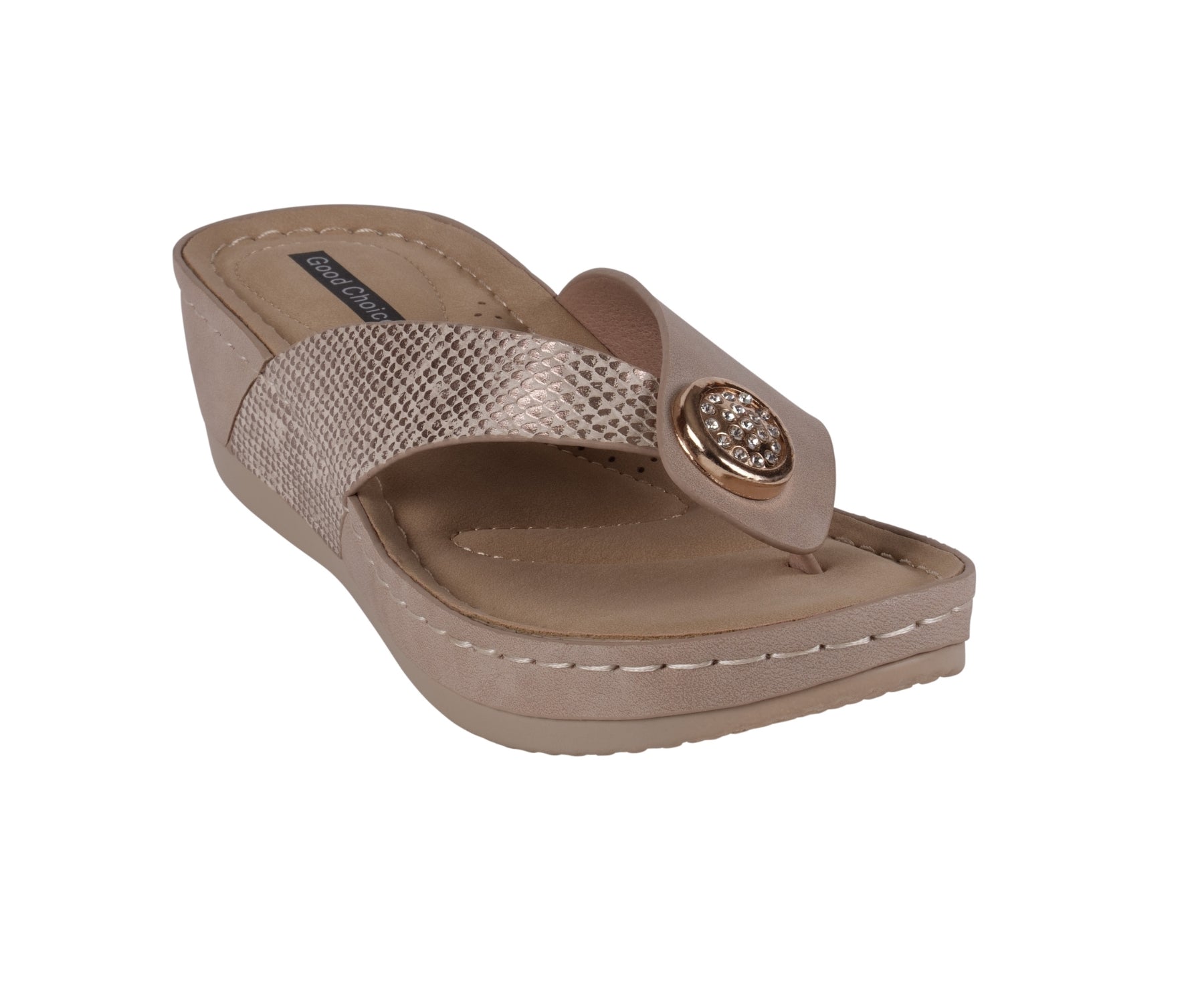 Women's Dafni Bronze Wedge Sandals - Glamourous Grace