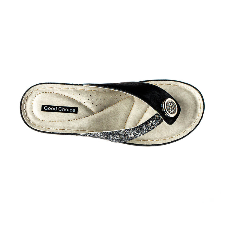 Women's Dafni Black Wedge Sandals