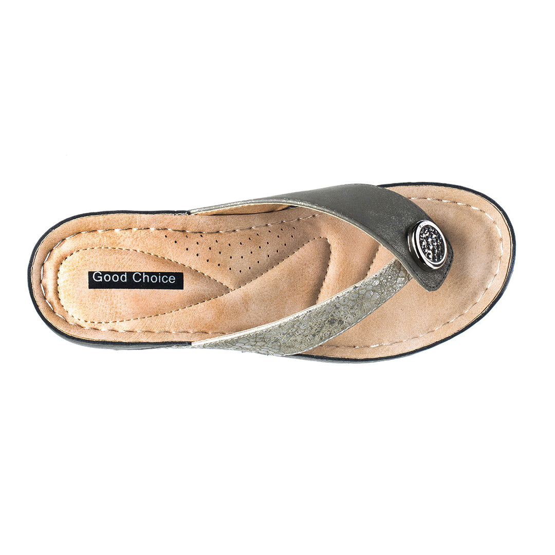 Women's Dafni Khaki Wedge Sandals - Glamourous Grace