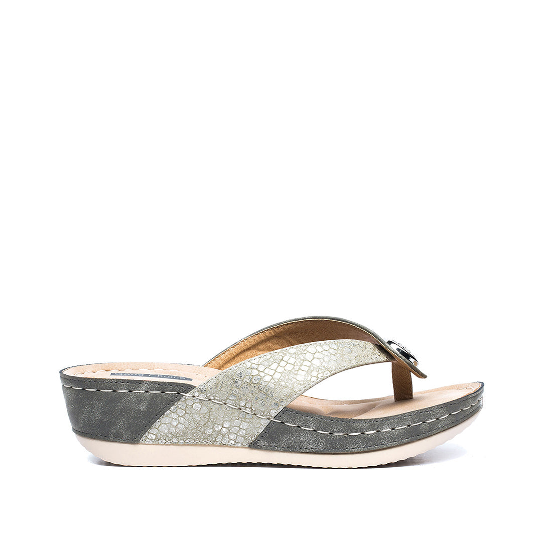 Women's Dafni Khaki Wedge Sandals - Glamourous Grace