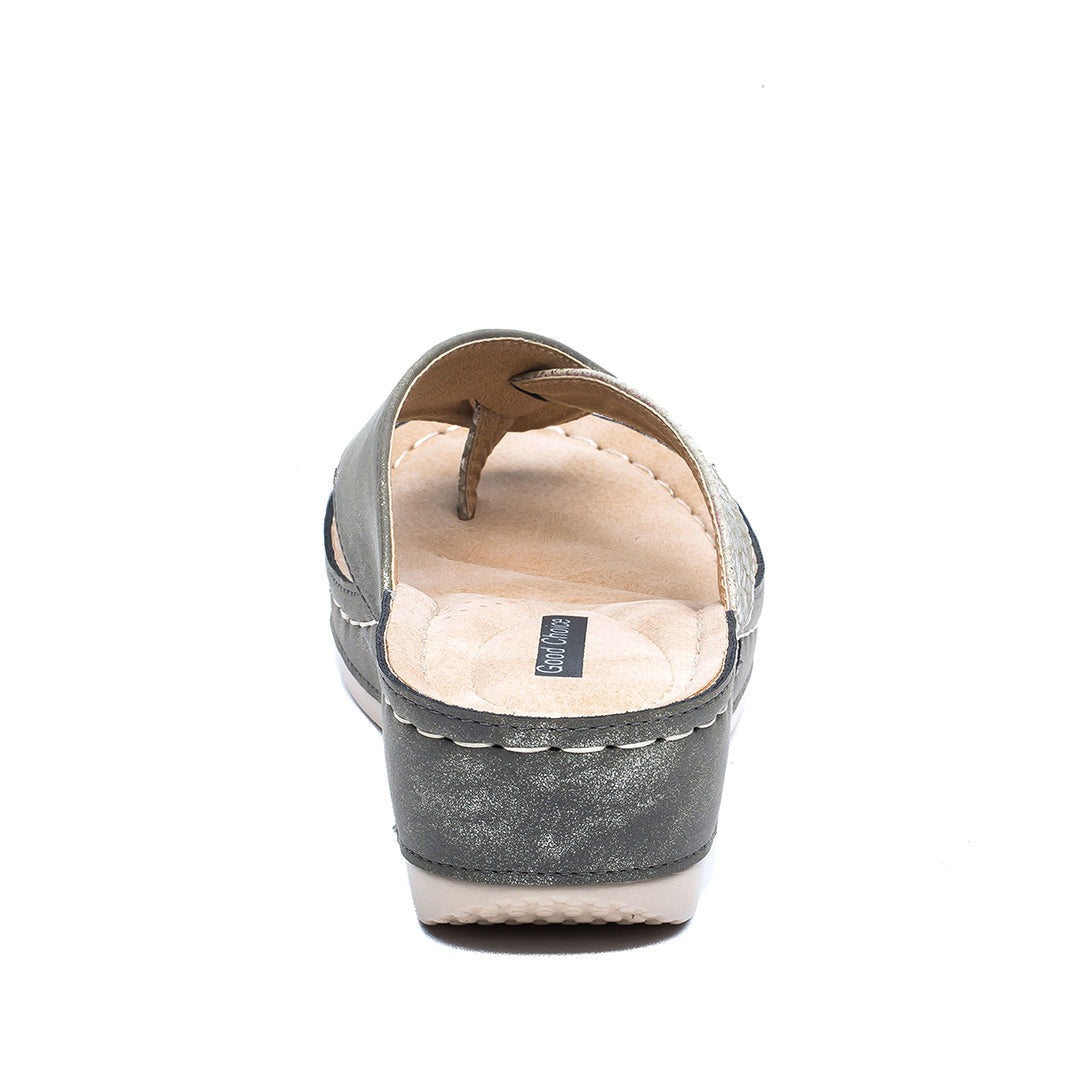 Women's Dafni Khaki Wedge Sandals - Glamourous Grace