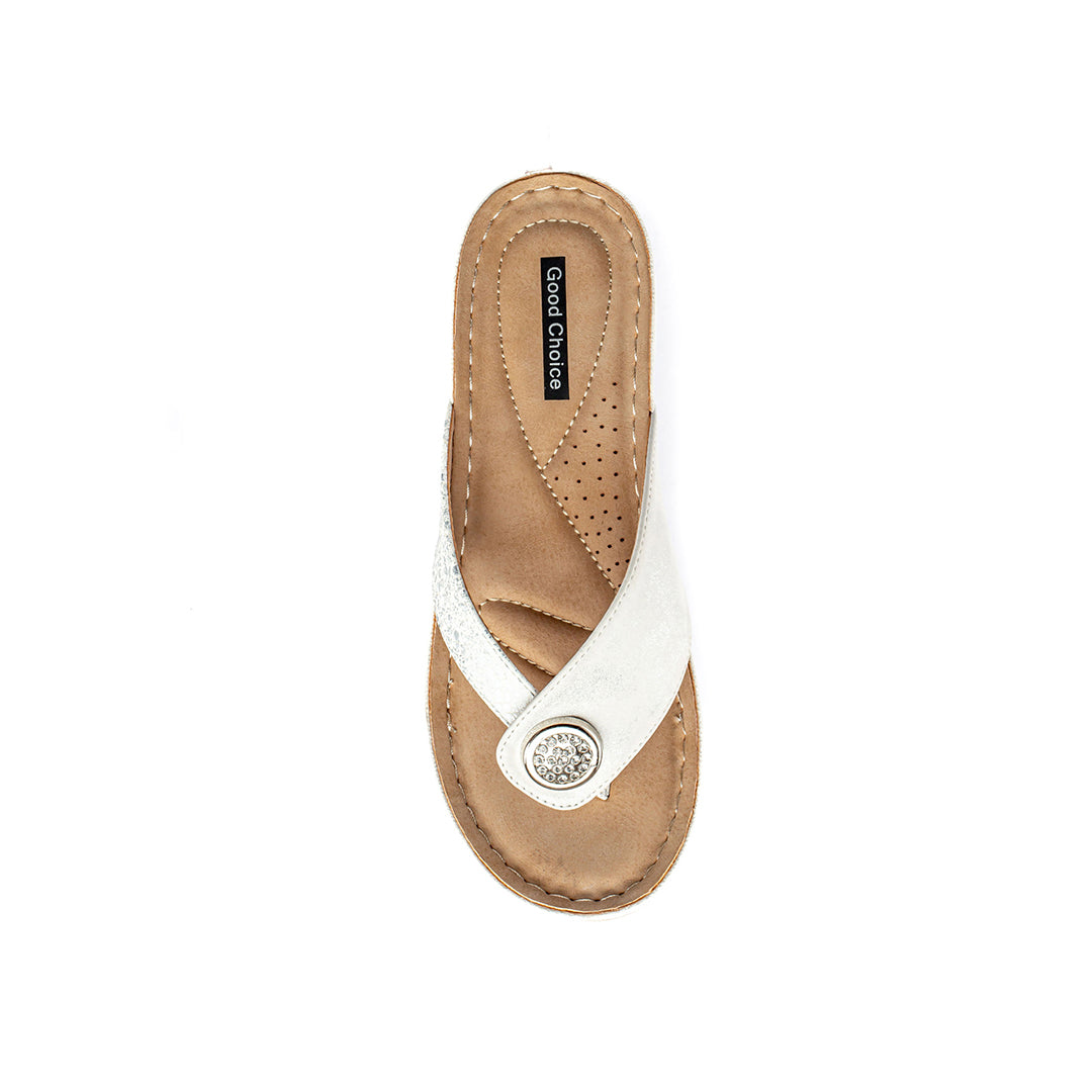 Women's Dafni White Wedge Sandals - Glamourous Grace