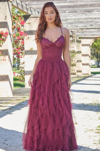 Dahlia Gown - Mulberry - Tulle & Lace Dress - Glamourous Grace