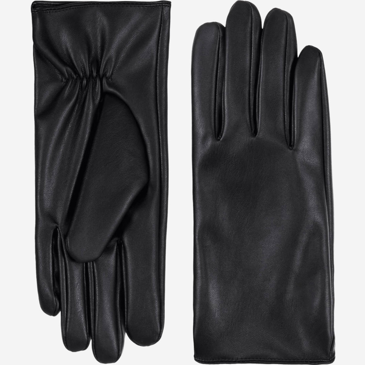 Daisy (black) – Vegan leather gloves with fleece lining & touchscreen feature - Glamourous Grace