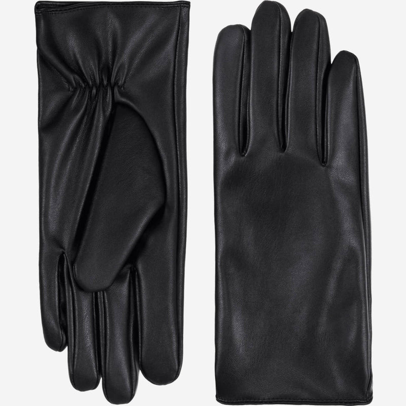 Daisy (black) – Vegan leather gloves with fleece lining & touchscreen feature - Glamourous Grace