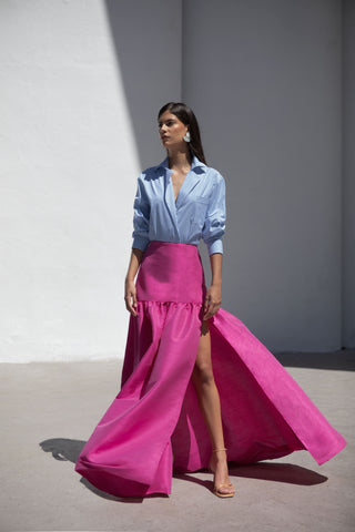 DANIELA SHIRT BLUE AND WHITE STRIPES - Glamourous Grace