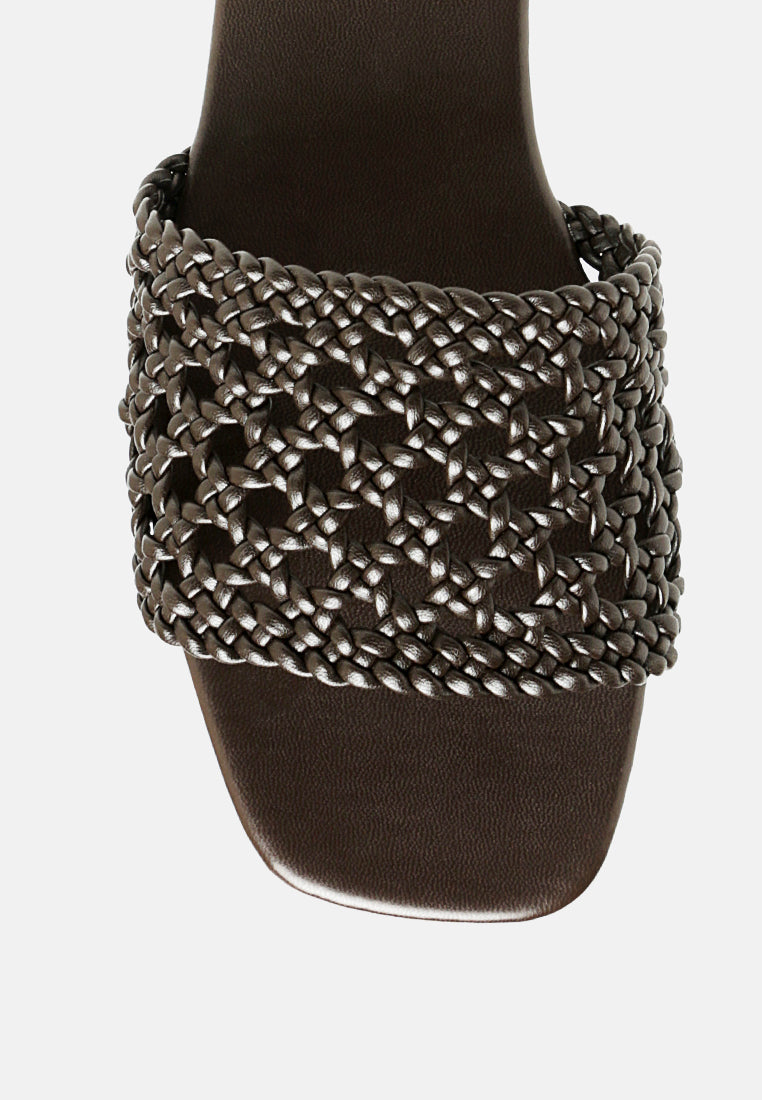 Chiara Woven Strap Slip-On Flats - Glamourous Grace