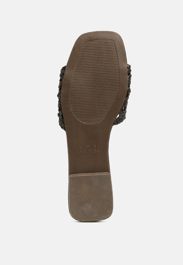 Chiara Woven Strap Slip-On Flats - Glamourous Grace