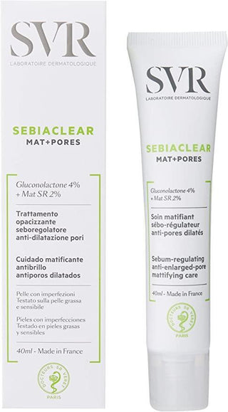 SVR Sebiaclear Mat Pores: Oil Control Matte Moisturizing Cream | Pore Minimizing, Anti-Shine Salicylic Acid & Niacinamide Cream for Oily Skin