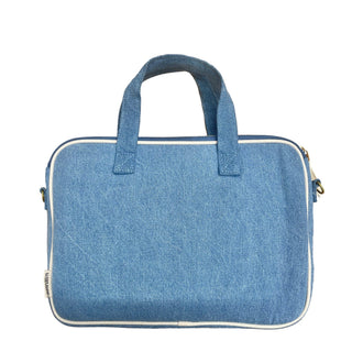 Laptop Case 13", Handle & Charger Pocket – Denim - Glamourous Grace