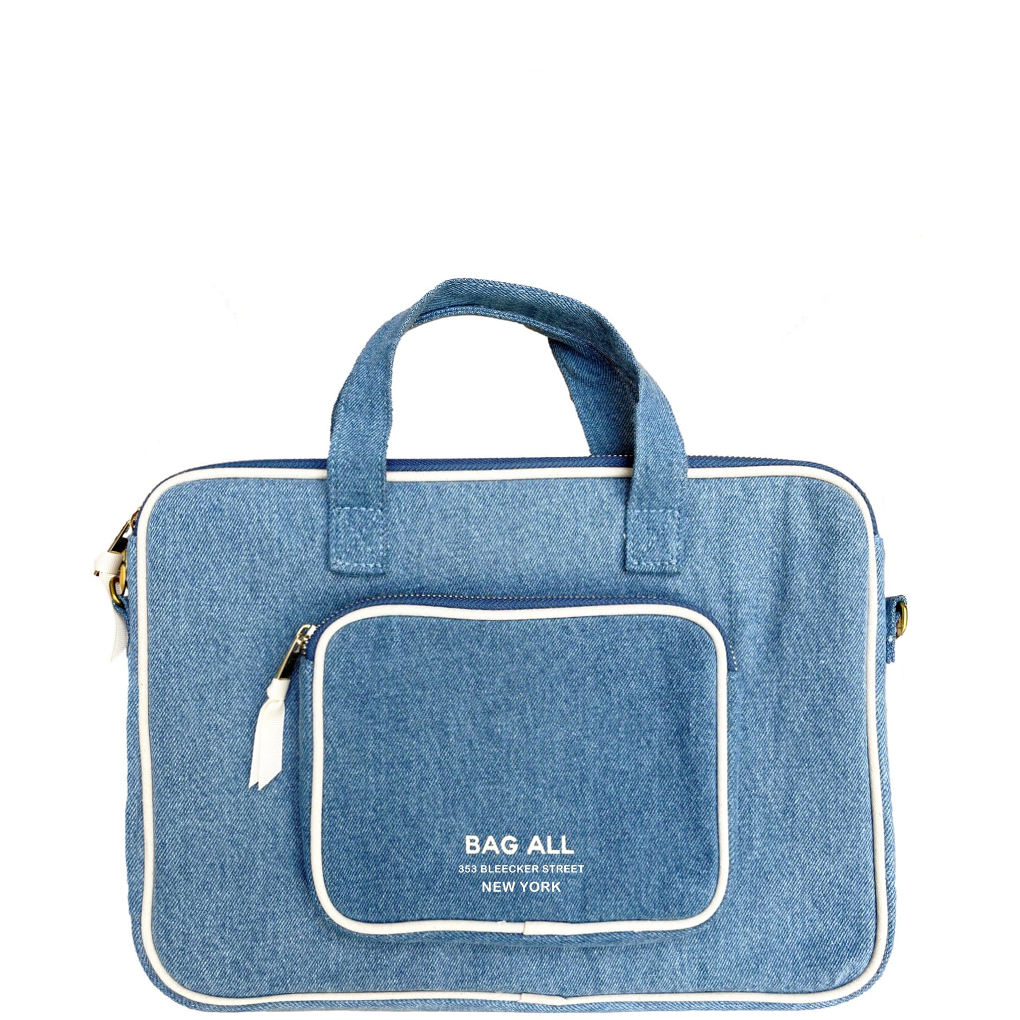 Laptop Case 13", Handle & Charger Pocket – Denim - Glamourous Grace