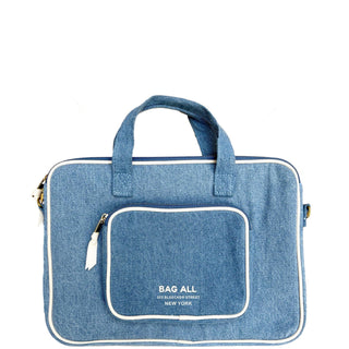 Laptop Case 13", Handle & Charger Pocket – Denim - Glamourous Grace