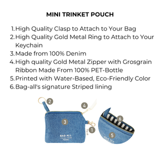 Mini Trinket Pouch – Denim - Glamourous Grace