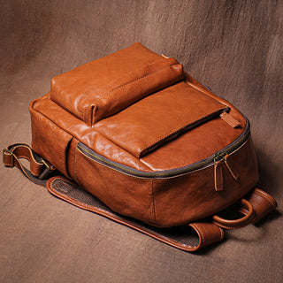 Designer Laptop Backpack for Men Full Grain Leather Backpack for Work