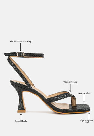 Celty Ankle Strap Spool Heel Sandals