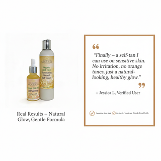 DHA-Free Self Tanner Bundle – Lotion + Drops for Natural Glow Without Smell or Orange Tones