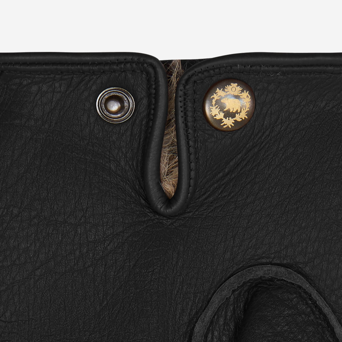 Diego (black) - Italian gloves made of American deerskin leather with rabbit fur lining - Glamourous Grace