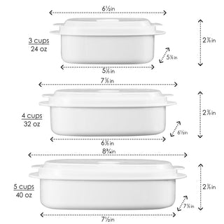 6pc Microwave Cookware & Storage Set, White