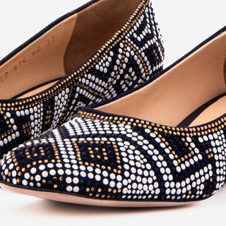 The Nampula Navy Crystal-Embellished Leather Women Pump - Glamourous Grace