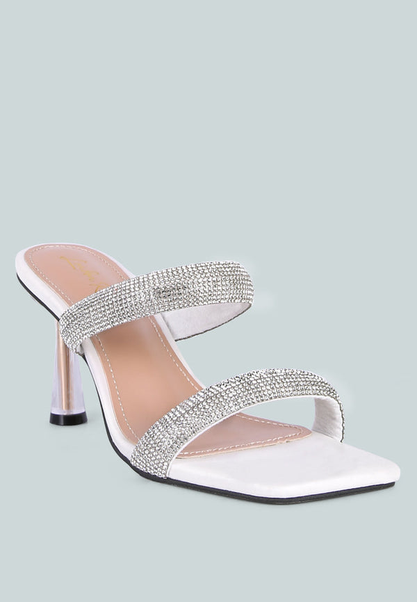 Dolls Rhinestone Embellished Slip On Sandals - Glamourous Grace