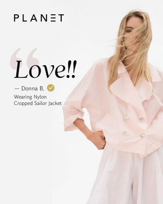Nylon Cropped Sailor Jacket - Blush