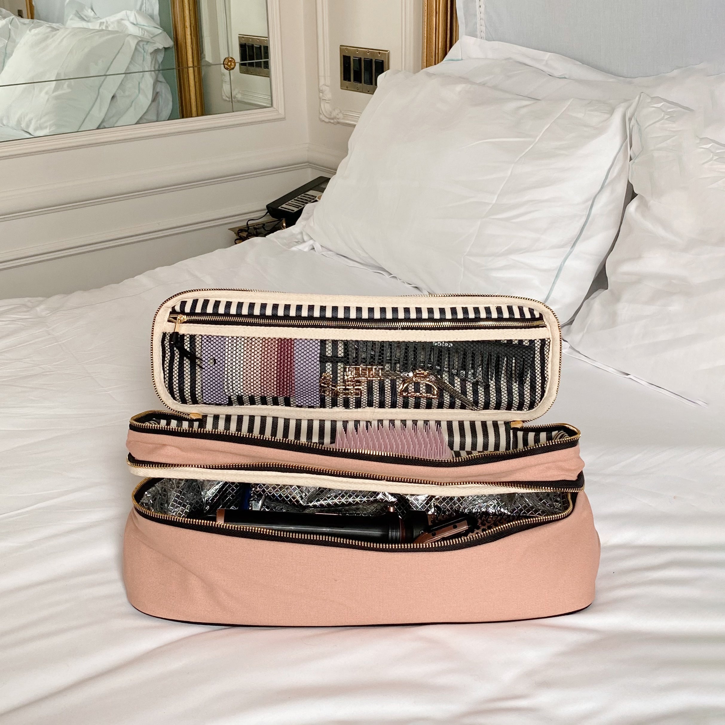Double Hair Tools Travel Case – Pink/Blush - Glamourous Grace
