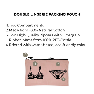 Double Lingerie Packing Pouch – Pink/Blush - Glamourous Grace