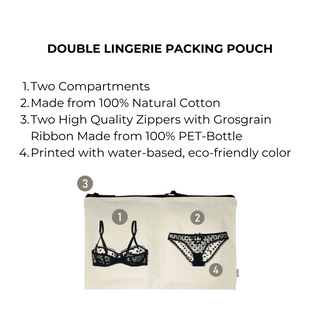 Double Lingerie Packing Pouch – Cream - Glamourous Grace