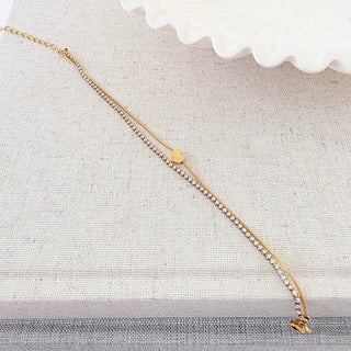 Double Love Tennis Bracelet - WATERPROOF