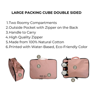 Large Packing Cube, Double Sided – Pink/Blush - Glamourous Grace