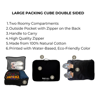 Large Packing Cube, Double Sided – Black - Glamourous Grace