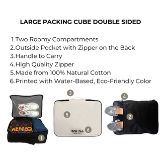 Large Packing Cube, Double Sided – Cream - Glamourous Grace
