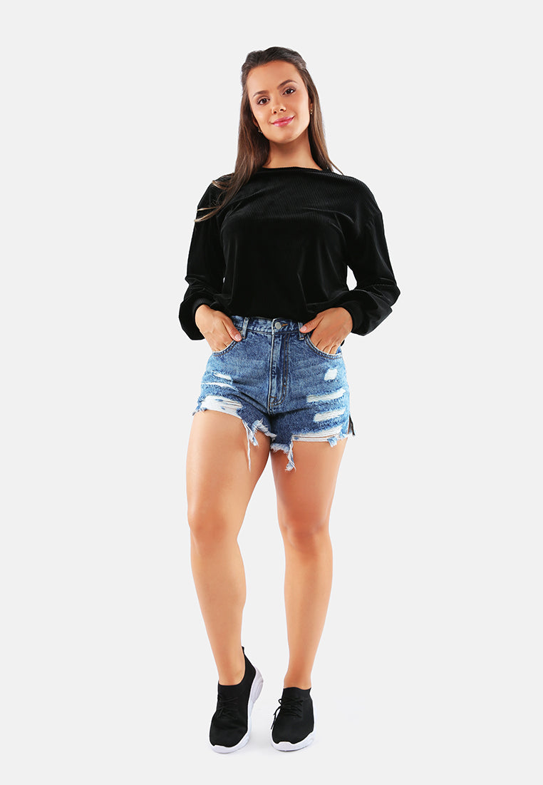 Drop Shoulder Corduroy Top - Glamourous Grace