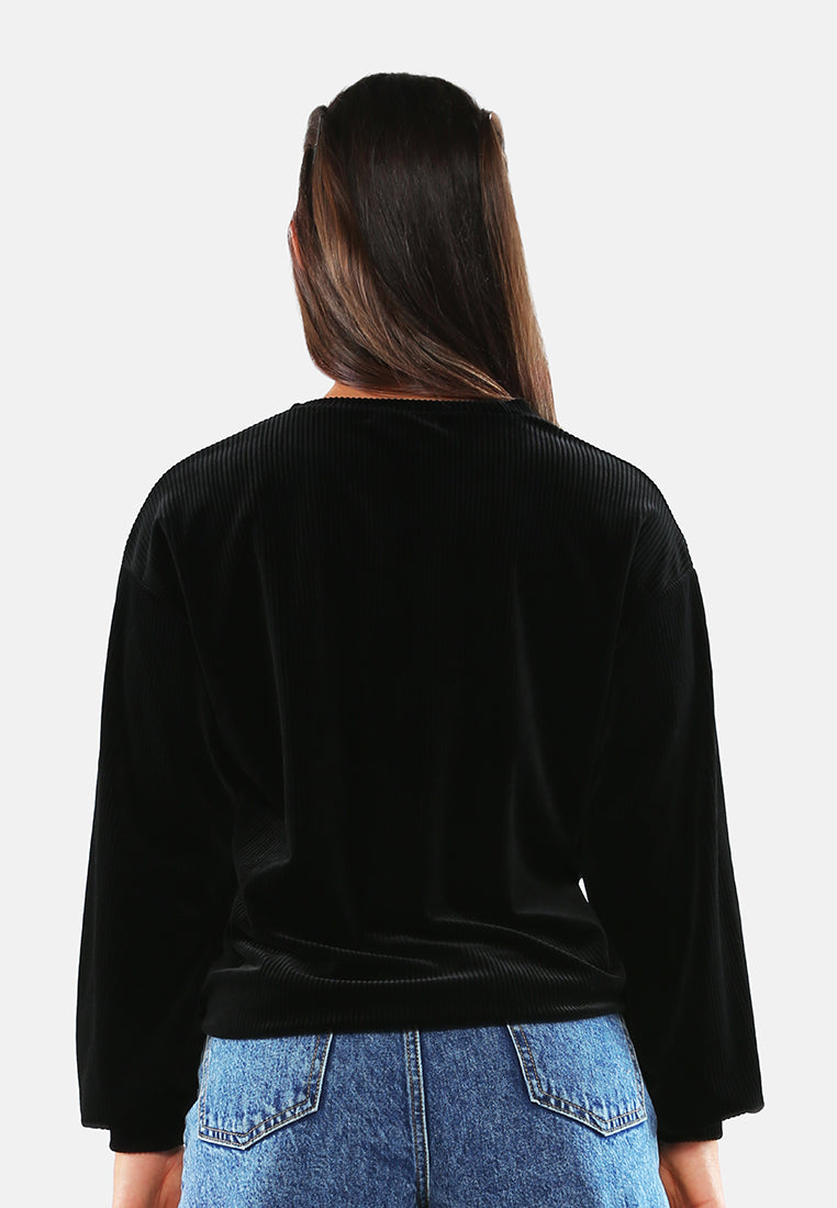 Drop Shoulder Corduroy Top - Glamourous Grace